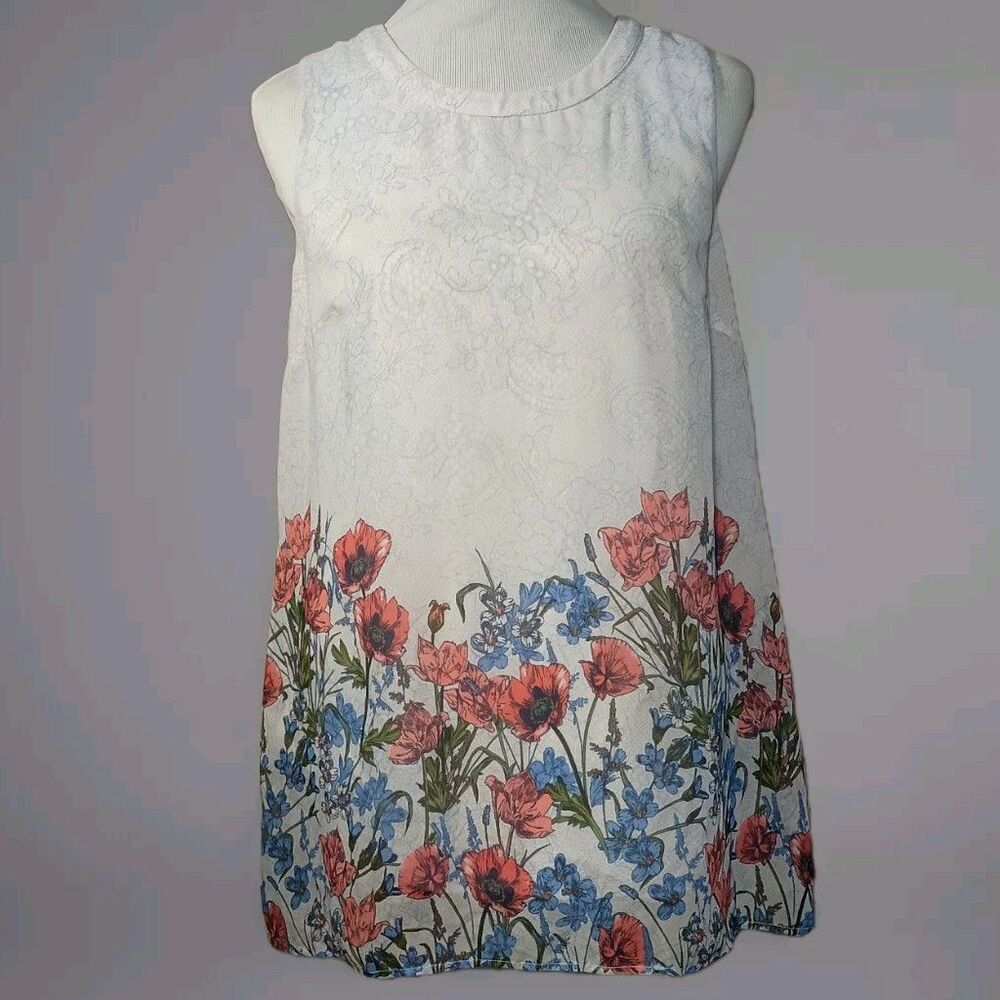 Alyx Women's Large Tank Top Summertime Floral Sleeveless Cottagecore 90s Vintage